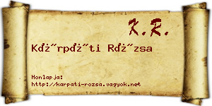 Kárpáti Rózsa névjegykártya