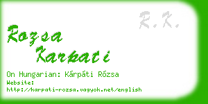rozsa karpati business card