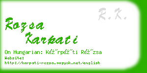 rozsa karpati business card